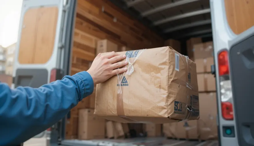 A person load box in truck