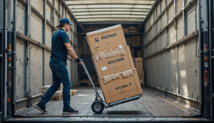 Boxes are unloading