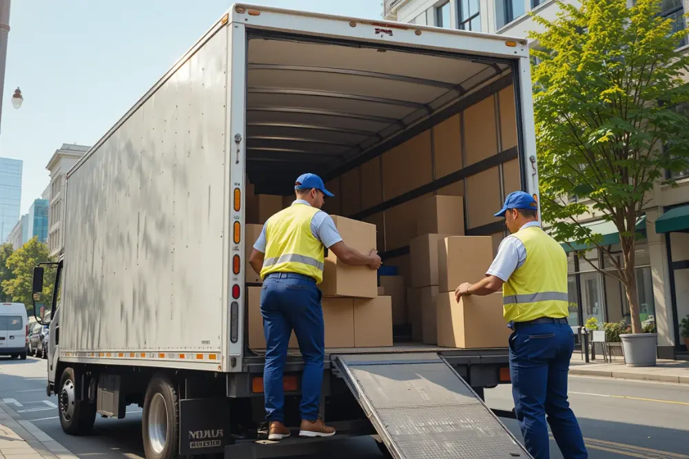 Movers loading boxes