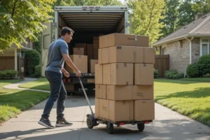 State to state moving boxes loading