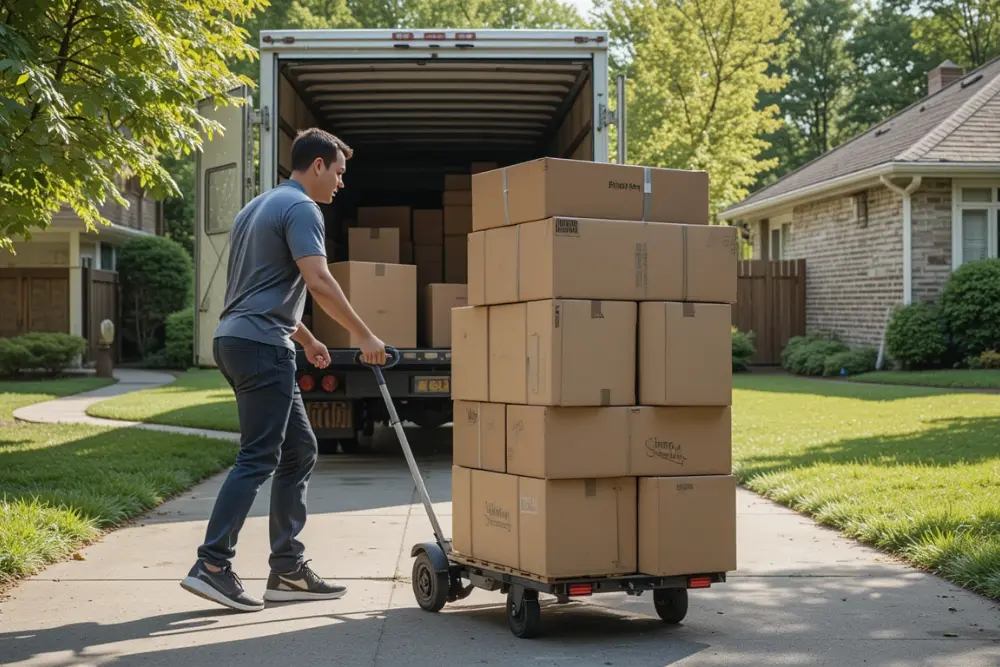 State to state moving boxes loading