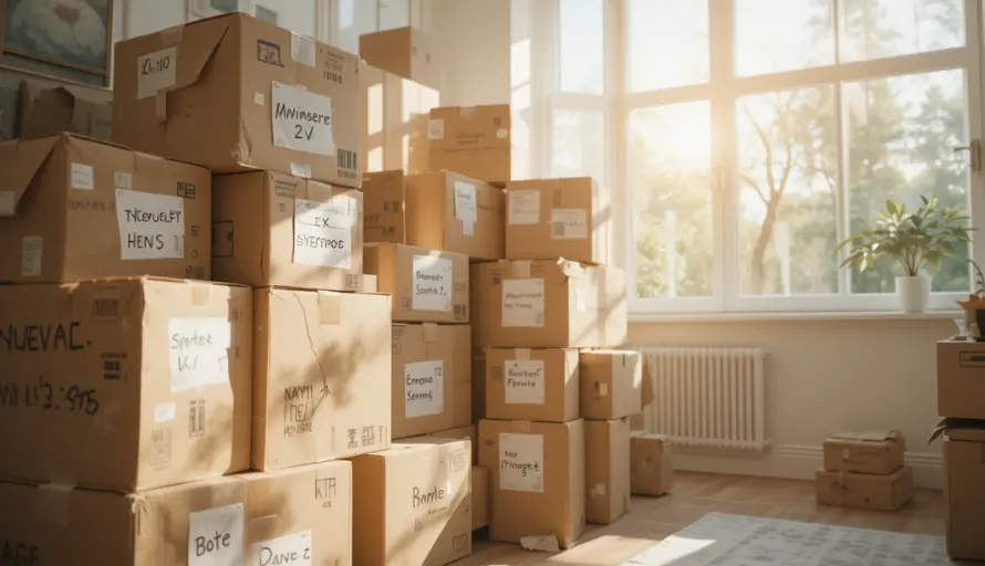 Boxes are ready for moving
