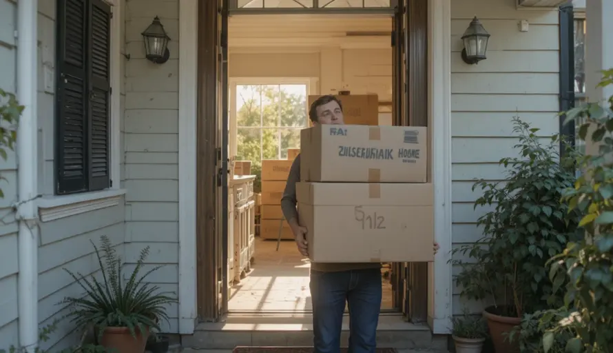 Boxes are loaded for moving