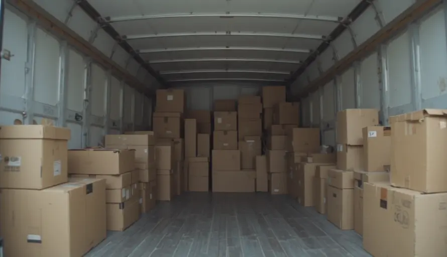 Boxes are loaded in truck