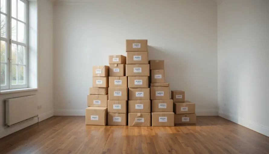 Boxes packing complete for moving