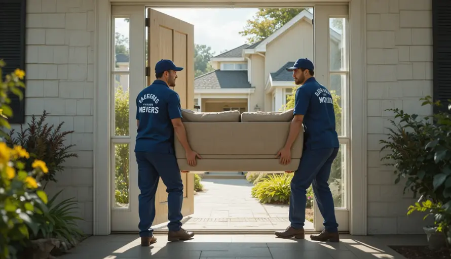 Two movers man loading for moving
